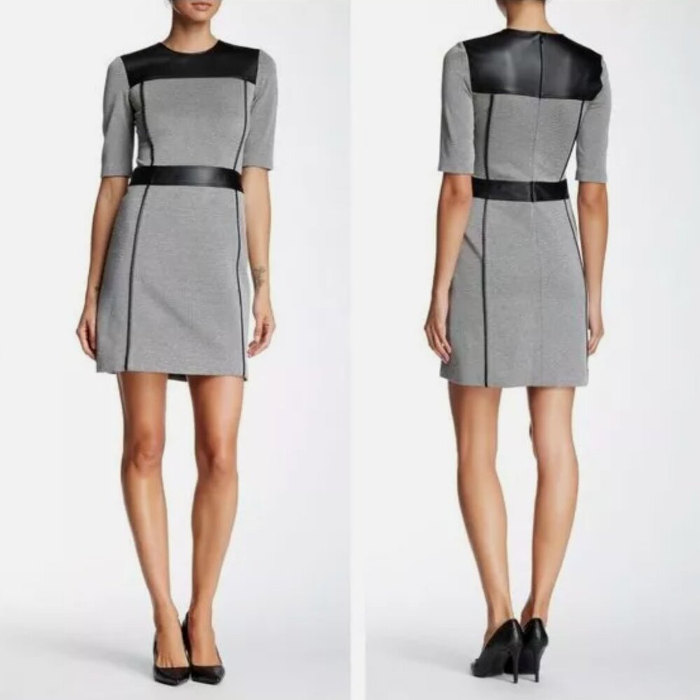 Theory Calvino Leather Combo Dress